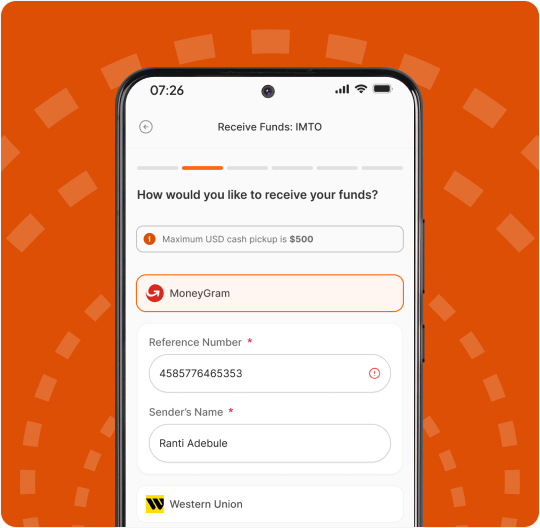Receive Money IMTO - International Money Transfer Interface